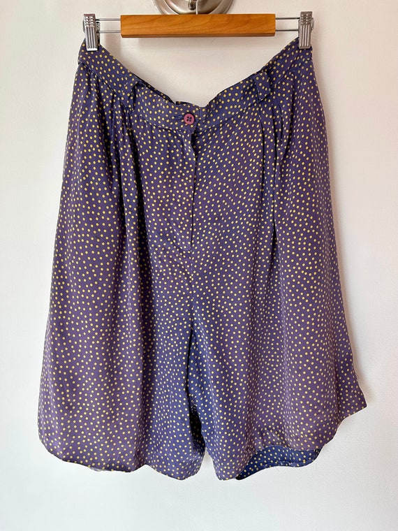 Imperfect Vintage Purple with Yellow Polka Dot Si… - image 1