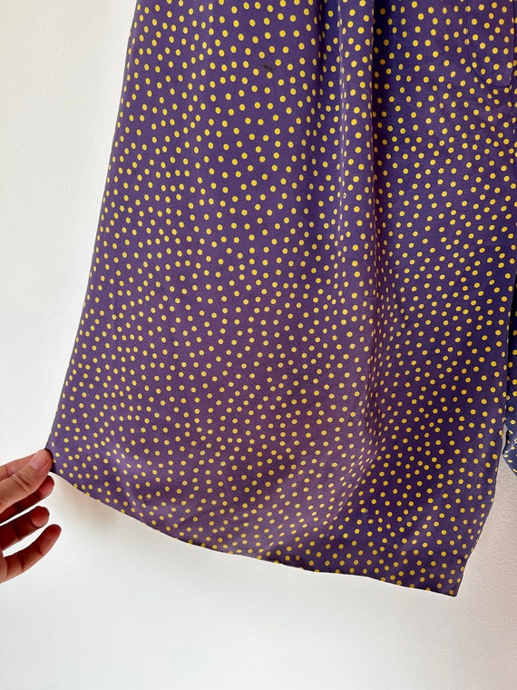 Imperfect Vintage Purple with Yellow Polka Dot Si… - image 2