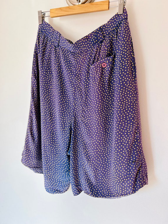 Imperfect Vintage Purple with Yellow Polka Dot Si… - image 5