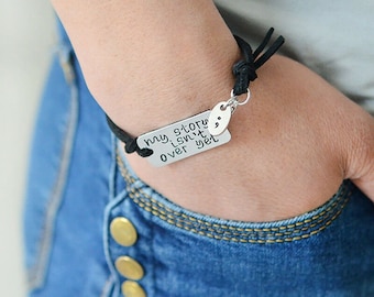 My Story Isn/'t Over Yet Antique Silver Tone Braid Inspiration Bracelet SB64