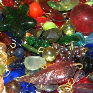 New 50/pc MIXED Clear Glass Brass 9mm-40mm Mixed color, shapes, & styles Vintage Look Lampwork Handmade beads Mixed Premium Random Color