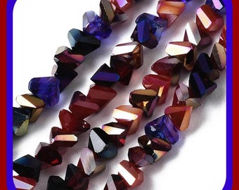 1/Strand (about 100/pc) triangle AB FireBrick mixed 3x6mm Crystal GLASS BEADS 1.0mm hole Mixed different colors on this strand(06A)