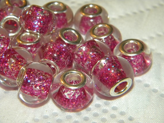 Sexy Sparkles Ten Purple Charms Spacers for Snake Chain Charm Bracelet