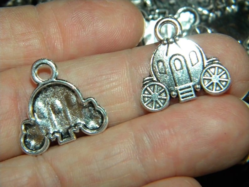 NEW 10pcs Tibetan silver super cute Detailed Cinderellas carriage chariot charms lot 19x20mm silver charms jewelry making lot