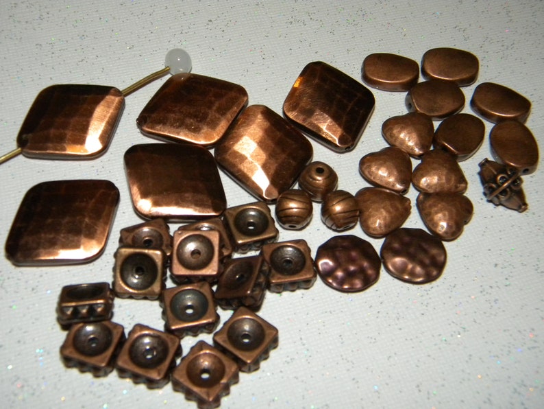 New 4oz MIXED LOT BrassBronzecopper Beads Metal Spacer Mixed LOT 8mm-30mm mixed shapes