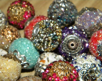 New 25/Pc Jesse James BOHO ELITE Artisan (only) beads lot Random colors 14mm-30mm Random picked colors