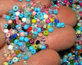 New 16/oz Bag circus mix ( 1000's thousands of beads mixed colors and Mixes) 2mm-6mm SEED Bead lot solids & iridescent(BL)