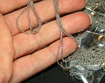 NEW 15/pc Set Small Ball Chain Dainty chain lot ball Dog tag style 29'' long Minimalist (Chain ONLY)