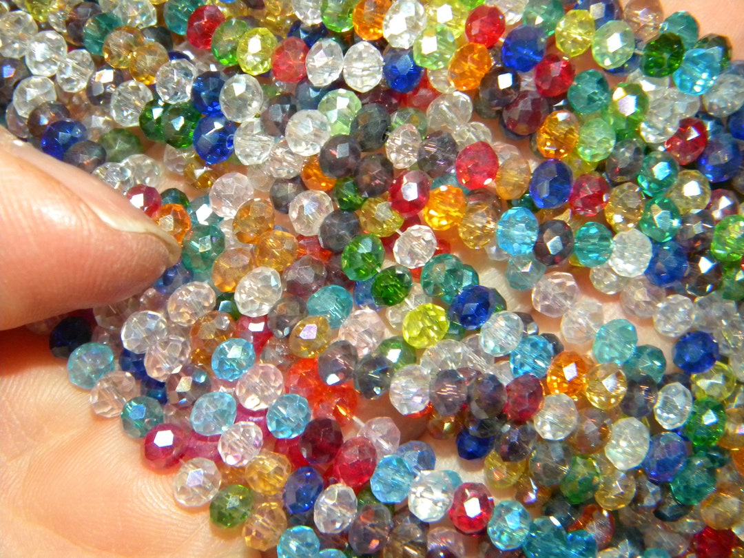 NEW 10/ Strands MIXED Color AB Strand 4x3mm Rondelle Faceted Beads