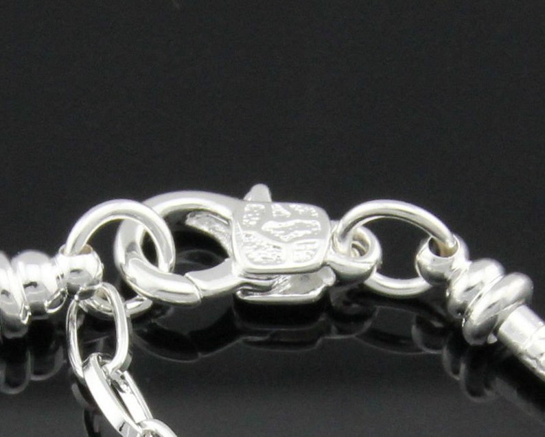 BLP New 9pc PurpleBlack FANCY Lampwork ALE925 Sterling silver core beads /& snake chain Bracelet Large hole European bracelet charm Lot