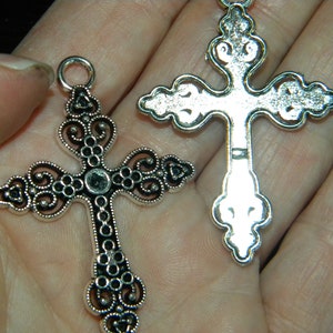 NEW 5/Pc Metal Cross crucifix 35x50mm Faith Believer Jewelry making supplies Jesus, Cross, Christianity 4.0mm top hole
