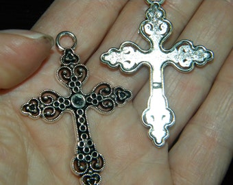 NEW 5/Pc Metal Cross crucifix 35x50mm Faith Believer Jewelry making supplies Jesus, Cross, Christianity 4.0mm top hole