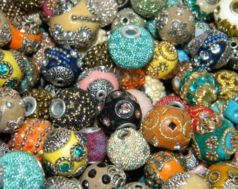 NEW 10/pc Jesse James beads BOHO Fancy Elite(ONLY) 12mm-15mm Mixed Loose bead Random Mixed Bag of different sizes & Colors
