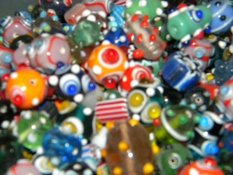 New 6oz Bright Colorful BUMPY Lampwork beads 6-30mm Premium Random pick Beads House Mix Loose lot mix