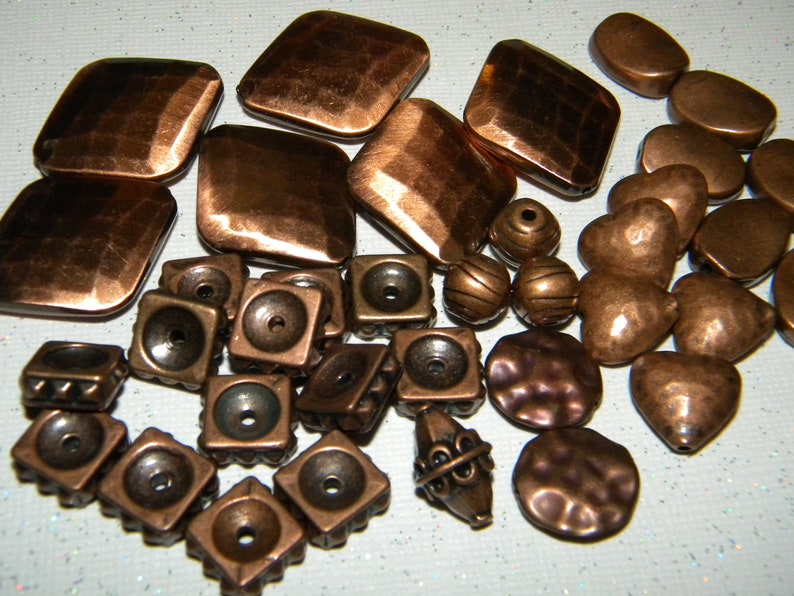 New 4oz MIXED LOT BrassBronzecopper Beads Metal Spacer Mixed LOT 8mm-30mm mixed shapes