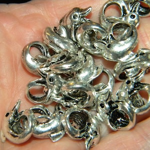 NEW 20/pc METAL Tibetan silver Dolphin Ocean 13.5mm European Spacer beads lot design European charm spacer Beads 4.5mm large hole beads