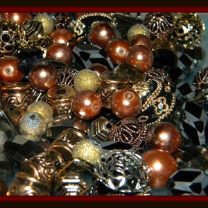 NEW Jesse James beads 20/pc Brown/Black Mocha Loose mixed beads lot Random Mix Bag of different sizes & shapes, Handmade Kashmiri Beads