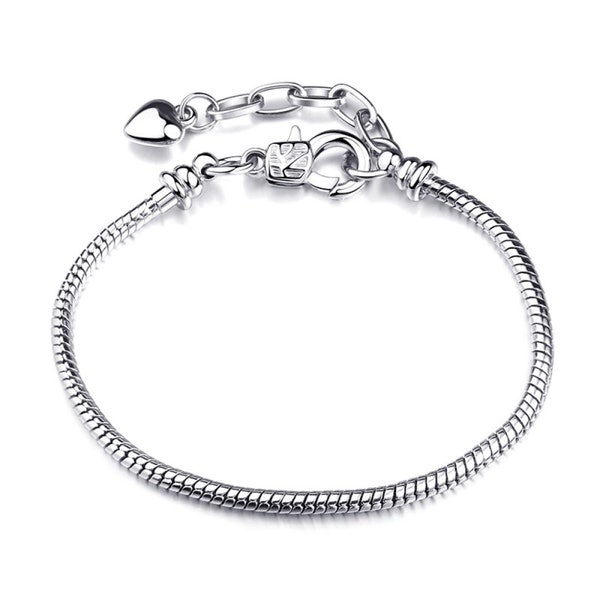 RUBYCA Bracciale Serpente A Vite In Metallo Argento, 19 Cm, Con Chiusura A Moschettone E Ciondolo A Goccia, 10 Pezzi - 5