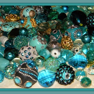 20/pc Mix Jesse James beads Ocean Breeze Teal Blue Green Loose Random pick 6-25mm sizes & shapes, Handmade Kashmiri Beads