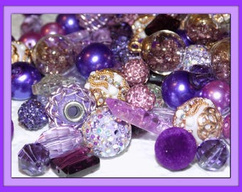 NEW 20/pc Lavender/Purples/Plum Mixed Jesse James beads Loose bead Random Mix Bag of different size & shape 6mm-25mm jewelry making supplies