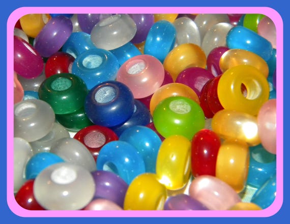 20/Pc European Style Charm 14x7mm Cats Eye Solid Colors Resin RANDOM Mixed NO core Coreless large 5.5mm hole spacer Beads Mix lot (01M)