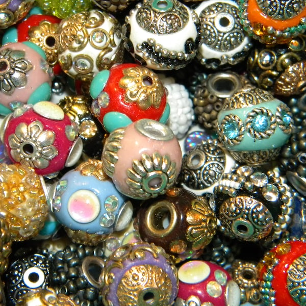 NEW 20/pc Jesse James beads Petite BOHO Fancy Elite 13mm-15mm  Mixed Loose bead Random Mix Bag of different sizes & shapes