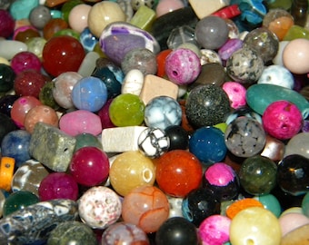 NEW 1 POUND Premium mixed Semi-precious, Agate, Gemstone, Nugget, All Drilled lot Random pick mix color 6mm-20mm mixed size shape and colors