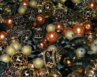 NEW Jesse James beads 20/pc Brown/Black Mocha Loose mixed beads lot Random Mix Bag of different sizes & shapes, Handmade Kashmiri Beads