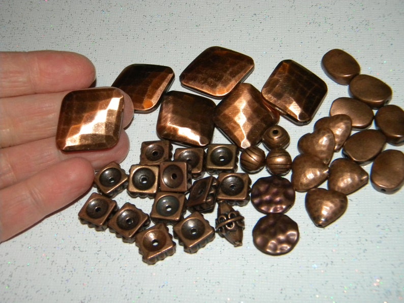 New 4oz MIXED LOT BrassBronzecopper Beads Metal Spacer Mixed LOT 8mm-30mm mixed shapes