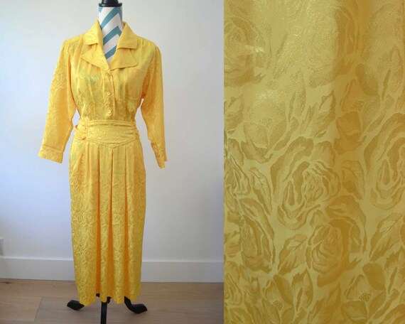 yellow silky dress