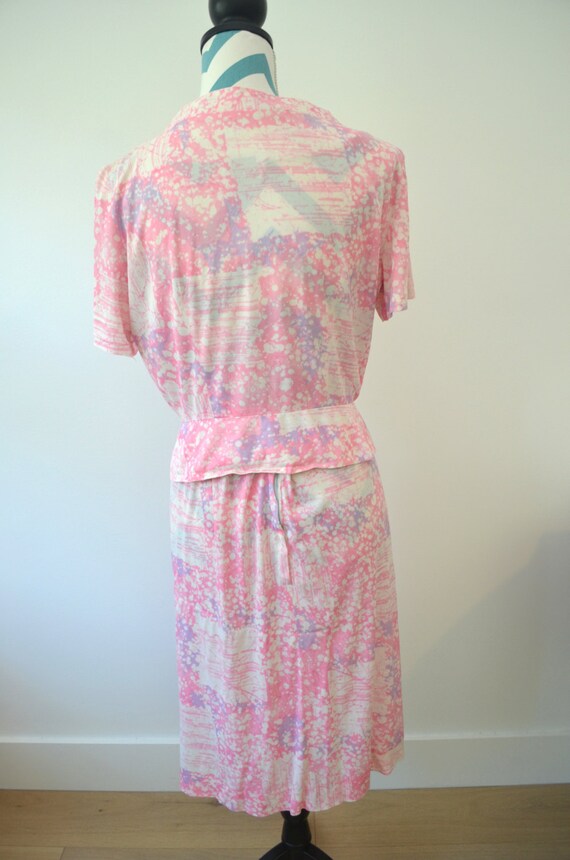 Vintage 1960s Tie Dye Skirt and Blouse Suit - Mid… - image 4