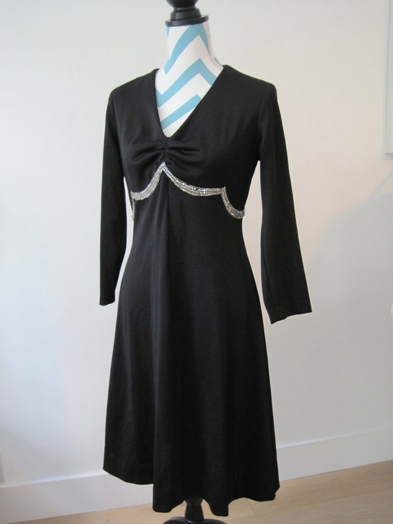Vintage 1960s Cocktail Dress with Long Sleeves an… - image 3