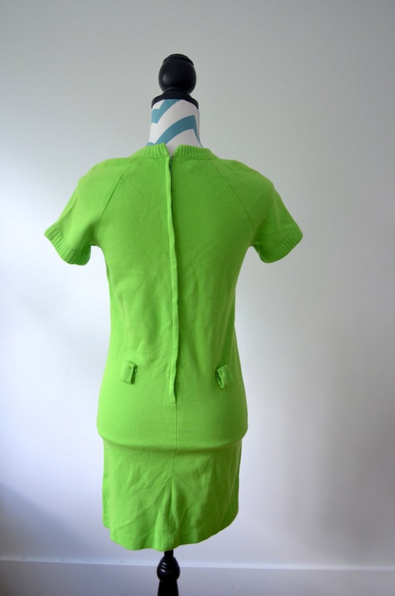 Vintage 1960s Lime Green Mod Shift Dress - Mini D… - image 4