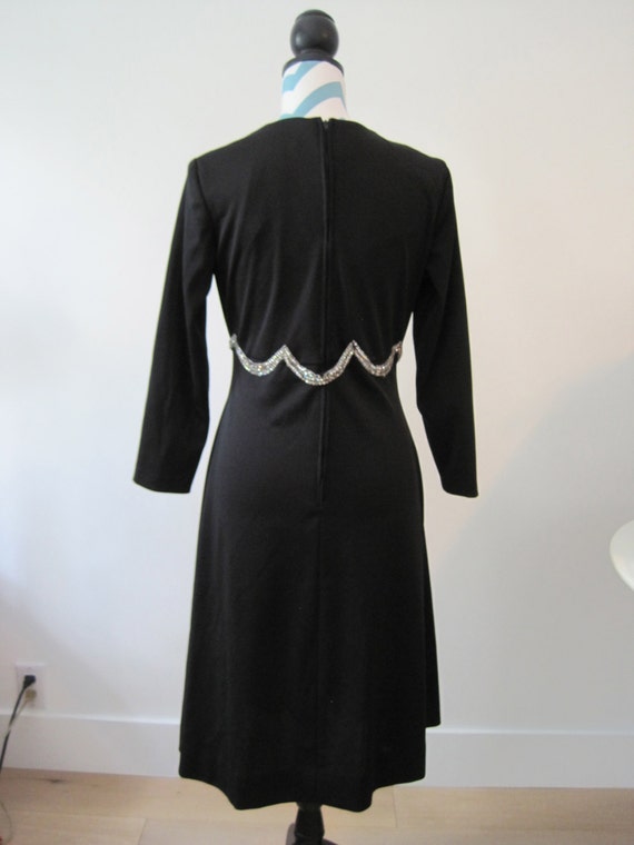 Vintage 1960s Cocktail Dress with Long Sleeves an… - image 4