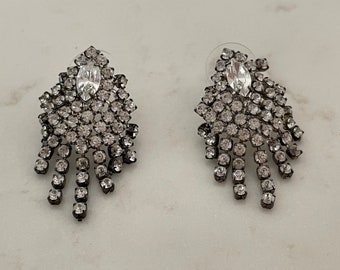 50s Crystal Rhinestone Pendiente Dangle Chandelier Noche de bodas