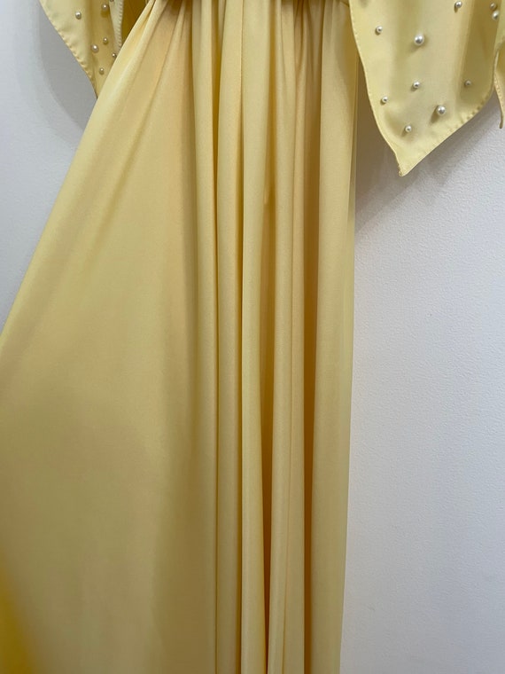 60s Maxi Dress with Butterfly Sleeves and Pearl e… - image 10