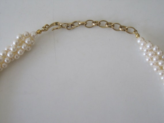 Vintage Pearl Necklace 1950s Necklace with Glass … - image 5