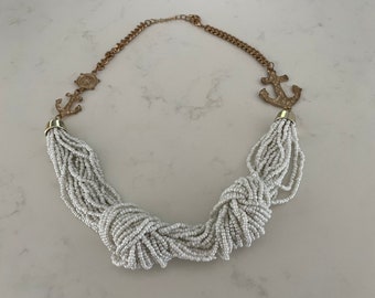 Vintage Anchor Sailing Beaded Collar 80s