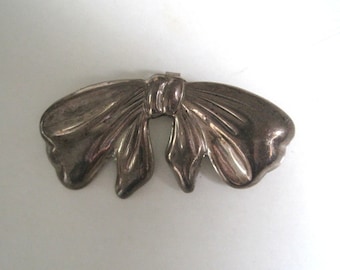 Broche de arco vintage 1950s Plata de ley .925 estampado - Hecho en México - Bow Pin