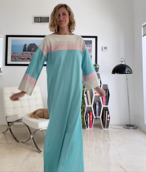aqua and pink maxi dress Madra Maxi Dress
