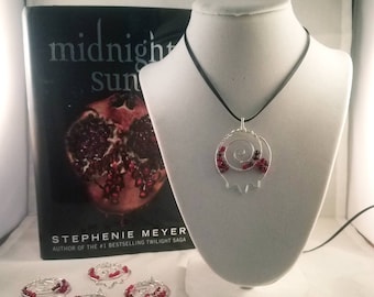 Inspired by #MidnightSun #Twilight Pomegranate Pendant in Sterling Silver