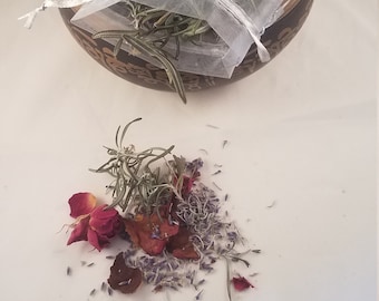 Lavender, Rosemary, and Rose Sachet OR Natural Incense