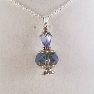 Cornflower Blue Potion Bottle Pendant: Swarovski Crystal