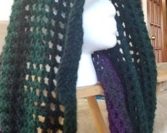 To Infinity and Beyond Crocheted Scarf, Cowl, Hoodie