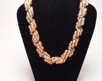 Topaz Twist Glass Bead Necklace