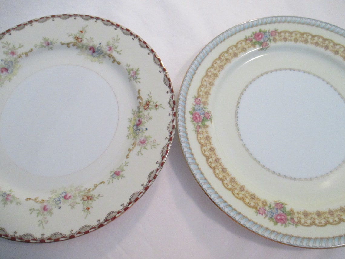 Vintage Mismatched China Dinner Plates for Farmhouse Bridal Etsy