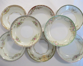 Vintage Mismatched China Dessert Bowls, Berry Bowls, Fruit Bowls, Sauce Bowl with Imperfections - Set of 8