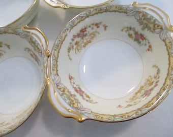 Vintage Noritake China Lugged Cereal Bowls, Thanksgiving, Christmas, Holiday Dinner, Gift, Farmhouse, Shabby, Soup Bowls - Set of 4