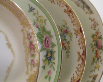 Vintage Mismatched China Small Dessert Bowls, Fruit Bowls, Berry Bowls, Gift, Garden Party, Bridal Luncheon, Wedding Gift - Set of 4