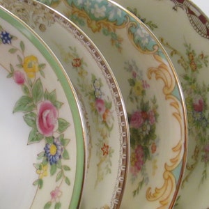 Vintage Mismatched China Dessert Bowls, Fruit Bowls, Berry Bowls, Thanksgiving, Christmas, Bridal Luncheon, Wedding, Hostess Gift - Set of 4